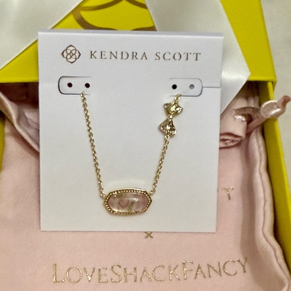 🎀Kendra Scott x LoveShackFancy 🎀 Elisa in Marie Pink Heirloom new with bag - Picture 1 of 15